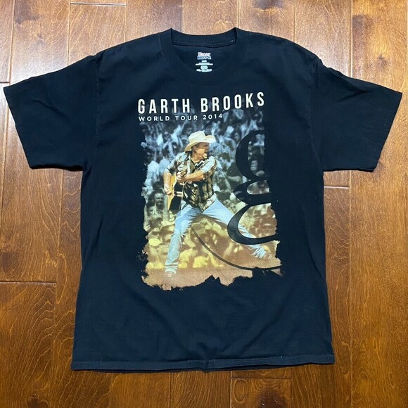 Hanes Garth Brooks World Tour 2014 Country Music Black T-Shirt Men's Size Large - Picture 3 of 8